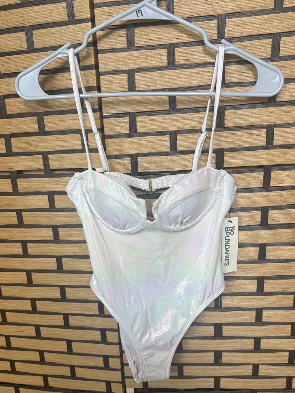 No boundaries metallic Cheeky high leg underwire one piece swimsuit size XS